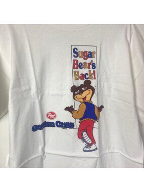 Vintage Post Golden Crisp Cereal Sugar Bear T Shirt Large 90s New Single Stitch